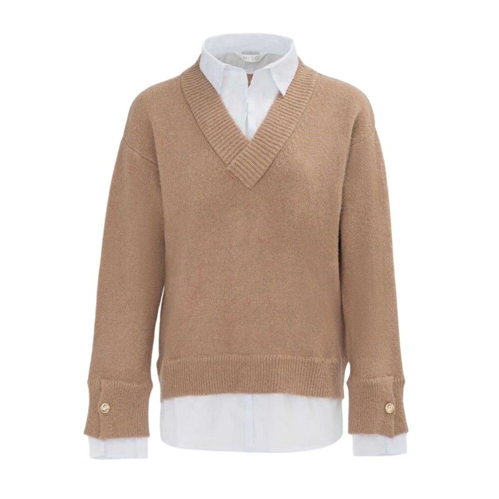 Miso Womens/Ladies Knitted 2 in 1 Sweater / Beige